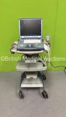 GE Logiq E Portable Ultrasound Scanner Software Version - R5.2.2 with 1 x GE 4C-RS Transducer / Probe *Mfd - Feb 2010* on Logiq Isolation Cart (Powers Up) *Mfd - March 2010* * SN 141547WX0*