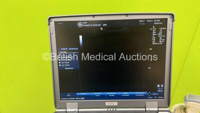 GE Logiq E Portable Ultrasound Scanner Software Version - R5.2.2 with 1 x GE 4C-RS Transducer / Probe *Mfd - Feb 2010* on Logiq Isolation Cart (Powers Up) *Mfd - March 2010* * SN 141547WX0* - 2