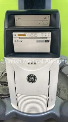 GE Logiq S8 with XDclear Flat Screen Ultrasound Scanner Ref 5669845 *S/N 305661SU1* **Mfd 10/2015** Software Version R3 Software Revision 2.1 with Sony UP-D898MD Digital Graphic Printer (Powers Up) - 4