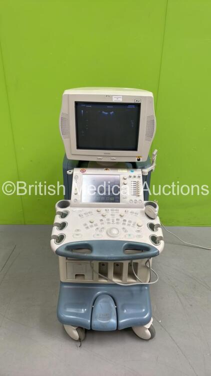 Toshiba Aplio XV SSA-770A Ultrasound Scanner *S/N 80G0593780* **Mfd 09/2005** with 1 x Transducer/Probe (PVT-375BT * Mfd Feb 2015 *) and Sony UP-D895 Digital Graphic Printer (Powers Up - Damage to Casing - See Pictures)