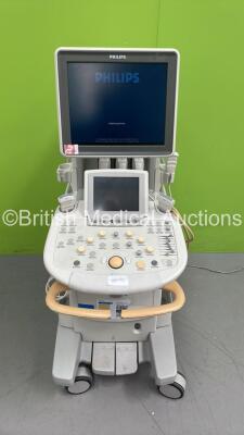 Philips iU22 Flat Screen Ultrasound Scanner *S/N 02D3JG* **Mfd 09/2004** with 3 x Transducers / Probes (2 x C9-4 and 1 x L12-5) (Powers Up - HDD REMOVED - Missing Dial - See PIctures)