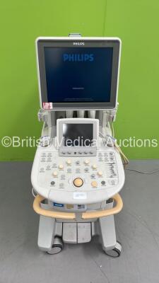 Philips iU22 Flat Screen Ultrasound Scanner *S/N 02D3JG* **Mfd 09/2004** with 3 x Transducers / Probes (2 x C9-4 and 1 x L12-5) (Powers Up - HDD REMOVED - Missing Dial - See PIctures) - 2