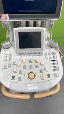 Philips iU22 Flat Screen Ultrasound Scanner *S/N 02D3JG* **Mfd 09/2004** with 3 x Transducers / Probes (2 x C9-4 and 1 x L12-5) (Powers Up - HDD REMOVED - Missing Dial - See PIctures) - 5