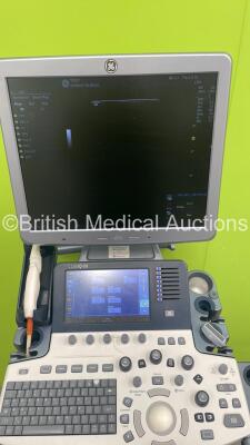 GE Logiq S8 Flat Screen Ultrasound Scanner Ref 5418099 *S/N 176009SU9* **Mfd 02/2012** Software Version R1.5.4 with 2 x Transducers / Probes (9L-D Ref 5194432 *Mfd 12/2011* and IC5-9-D Ref 5492351 *Mfd 10/2015*) (Powers Up) - 4