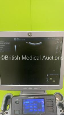 GE Logiq S7 Expert Flat Screen Ultrasound Scanner Ref 5436957 *S/N 193448SU8* **Mfd 09/2012** Software Version R1 Software Revision 0.5 with 2 x Transducers / Probes (C1-5-D Ref 5261135 *Mfd 08/2012* and ML6-15 Ref 536783 *Mfd 2012*) (Power Up - Damaged / - 3