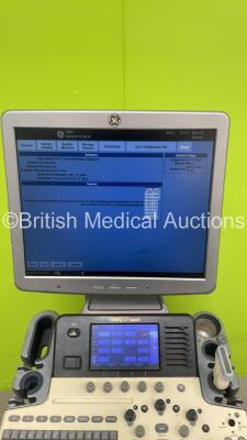 GE Logiq S7 Expert Flat Screen Ultrasound Scanner Ref 5436957 *S/N 193448SU8* **Mfd 09/2012** Software Version R1 Software Revision 0.5 with 2 x Transducers / Probes (C1-5-D Ref 5261135 *Mfd 08/2012* and ML6-15 Ref 536783 *Mfd 2012*) (Power Up - Damaged / - 13