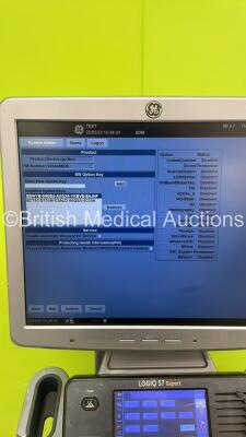 GE Logiq S7 Expert Flat Screen Ultrasound Scanner Ref 5436957 *S/N 193448SU8* **Mfd 09/2012** Software Version R1 Software Revision 0.5 with 2 x Transducers / Probes (C1-5-D Ref 5261135 *Mfd 08/2012* and ML6-15 Ref 536783 *Mfd 2012*) (Power Up - Damaged / - 15