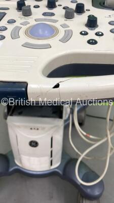 GE Logiq S7 Expert Flat Screen Ultrasound Scanner Ref 5436957 *S/N 193448SU8* **Mfd 09/2012** Software Version R1 Software Revision 0.5 with 2 x Transducers / Probes (C1-5-D Ref 5261135 *Mfd 08/2012* and ML6-15 Ref 536783 *Mfd 2012*) (Power Up - Damaged / - 16