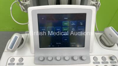 Philips iU22 Flat Screen Ultrasound Scanner Ref 8500-0064-02 *S/N B0G053* **Mfd 2012** on G.1 Cart Software Version 6.3.6.343 with 4 x Transducers / Probes (L9-3 / L17-5 / C10-3v and D2CWC) and Sony UP-D897 DIgital Graphic Printer (Powers Up) ***IR080*** - 4