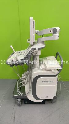 Toshiba Aplio 300 TUS-A300 Flat Screen Ultrasound Scanner *S/N T1D1232322* **Mfd 03/2012* with 3 x Transducers / Probes (PVT-661VT *Mfd 03/2012* / PVT-375BT *Mfd 01/2012* and PLT-704SBT *Mfd 03/2012*) and Sony UP-D897 Digital Graphic Printer (Powers Up - - 12