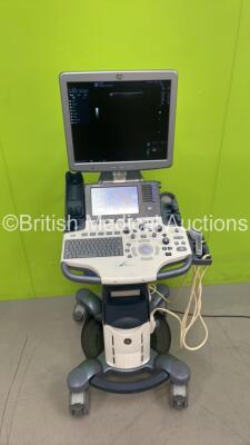 GE Logiq S8 Flat Screen Ultrasound Scanner Ref 5418099 *S/N 176008SU1* **Mfd 02/2012** Software Version R1.5.4 with 2 x Transducers / Probes (C1-5-D Ref 5261135 *Mfd 02/2011* and 9L-D Ref 5194432 *Mfd 06/2012*) (Power Up) - 2