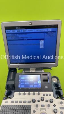 GE Logiq S8 Flat Screen Ultrasound Scanner Ref 5418099 *S/N 176008SU1* **Mfd 02/2012** Software Version R1.5.4 with 2 x Transducers / Probes (C1-5-D Ref 5261135 *Mfd 02/2011* and 9L-D Ref 5194432 *Mfd 06/2012*) (Power Up) - 8