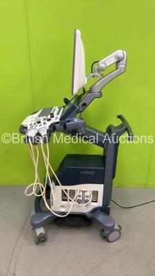 GE Logiq S8 Flat Screen Ultrasound Scanner Ref 5418099 *S/N 176008SU1* **Mfd 02/2012** Software Version R1.5.4 with 2 x Transducers / Probes (C1-5-D Ref 5261135 *Mfd 02/2011* and 9L-D Ref 5194432 *Mfd 06/2012*) (Power Up) - 12