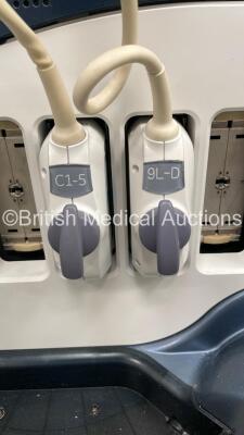 GE Logiq S8 Flat Screen Ultrasound Scanner Ref 5418099 *S/N 176008SU1* **Mfd 02/2012** Software Version R1.5.4 with 2 x Transducers / Probes (C1-5-D Ref 5261135 *Mfd 02/2011* and 9L-D Ref 5194432 *Mfd 06/2012*) (Power Up) - 13