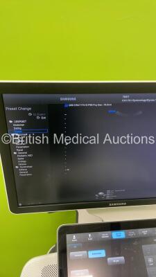 Samsung RS80A Flat Screen Ultrasound Scanner *S/N S1EOM3HKC00001H* **Mfd 2018** Software Version 3.02.04.1010 with 4 x Transducers / Probes (2 x CA1-7A and 2 x LA2-9A) (Powers Up) ***IR091*** - 5