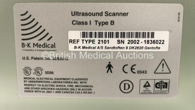 B K Medical 2101 Falcon Ultrasound Machine with 1 x Sony UP-860CE Video Graphic Printer (Powers Up - HDD REMOVED) *SN 1836022* - 8