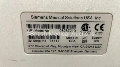 Siemens Medical Acuson Cypress Portable Ultrasound Scanner Model No 08267219 Software Version 13.02 on Stand with Sony SVO-9500MDP Videocassette Recorder , Sony UP-895MD Printer and Power Unit (Powers Up) * SN 73666 * * Mfd 2004 * *IR082* - 6