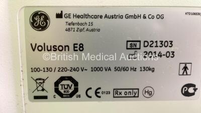 GE Voluson E8 Expert Flat Screen Ultrasound Scanner *S/N D21303* **Mfd 03/2014** Software Version - na with 1 x Transducer / Probe GE C4-8-D *Mfd 2016* Sony UP-D897 Printer and Sony DVO-1000MD DVD Recorder (Powers Up with Error and Damaged Display - See P - 10