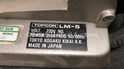 Topcon LM-5 Lensmeter (Powers Up with 2 x Missing Screws - See Photos) - 6