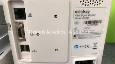 Job Lot Including 2 x Mindray VS-900 Vital Signs Monitors *Mfd 2022 / 2017* (Both Power Up, 1 x Missing Casing - See Photos) and 1 x Welch Allyn Vital Signs Monitor (Powers Up with Low Battery and Damage to Casing - See Photos) - 6