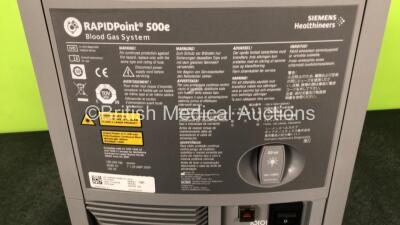 Siemens Healthineers RAPIDPoint 500e Blood Gas System *Mfd 2020* (Powers Up with Damage to Screen Casing, Loose Screen - See Photos) *SN 54301* **in cage** - 10