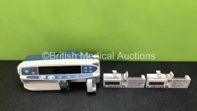 Job Lot Including 2 x CME T34 Ambulatory Syringe Pumps (Both Power Up with Stock Battery, Batteries Not Included, 1 x Requires Service) and 1 x Cardinal Health Alaris CC Syringe Pump