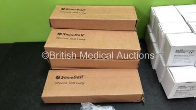 Job Lot Including 8 x ShineBall Silicone Test Lungs and 18 x Vadi Medical Technology Breathing Circuit Filters *Expired 2023* (All Unused) - 2