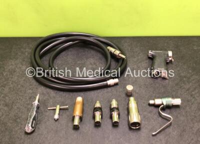 Job Lot Including 1 x DeSoutter MultiDrive MPZ-400 Handpiece with Hose, 4 x Attachments, Chuck Key, Hose Washing Cap and Blade Wrench