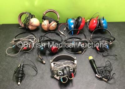 9 x Various Audiometry Headphones and 2 x Triggers