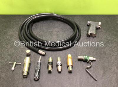 Job Lot Including 1 x DeSoutter MultiDrive MPZ-400 Handpiece with Hose, 4 x Attachments, Chuck Key, Hose Washing Cap Including Cap and Blade Wrench