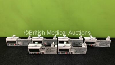 6 x CME Medical T34 Ambulatory Syringe Pumps (All Power Up with Stock Battery Stock Battery Not Included, All Need Service, 1 x Missing Battery Cover - See Photos)
