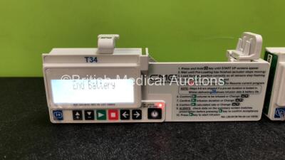 6 x CME Medical T34 Ambulatory Syringe Pumps (All Power Up with Stock Battery Stock Battery Not Included, All Need Service, 1 x Missing Battery Cover - See Photos) - 2