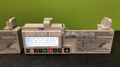 6 x CME Medical T34 Ambulatory Syringe Pumps (All Power Up with Stock Battery Stock Battery Not Included, All Need Service, 1 x Missing Battery Cover - See Photos) - 6