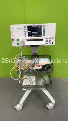 Huntleigh Sonicaid FM800 Encore Fetal Monitor on Stand with 1 x Sonicaid TOCO Transducer / Probe and 1 x Trigger Switch (Powers Up)