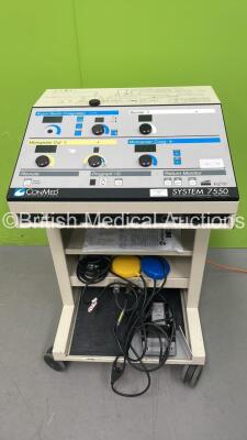 ConMed System 7550 Electrosurgical Generator +ABC Modes with 3 x Footswitches (Powers Up)