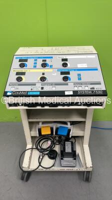 ConMed System 7550 Electrosurgical Generator +ABC Modes with 3 x Footswitches (Powers Up)