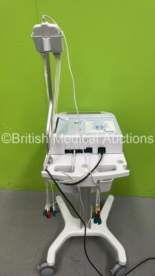 Mortara ELI 280 ECG Machine on Stand with 10 Lead ECG Leads (Powers Up) - 4