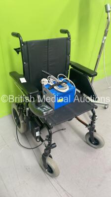 1 x Invacare Cruiser 4 E Electric Wheelchair with Charger (No Power - Missing Control Ball - See Pictures) and 1 x Brandon Medical Patient Examination Lamp (Powers Up with Good Bulb) - 3