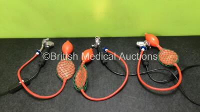 3 x Heine Sigmoidoscope / Proctoscopes with Power Supplies and Accessories (All Power Up) *SN 1356062 / 17A01696 / 1123224*