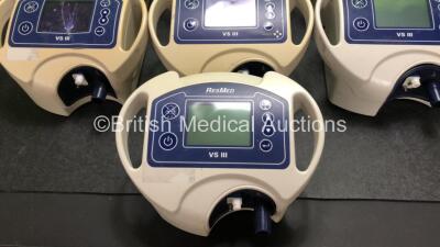 10 x ResMed VS III Ventilators (All Untested Due to Missing Power Supplies, 4 x Damaged Screens - See Photos) *in cage* - 2