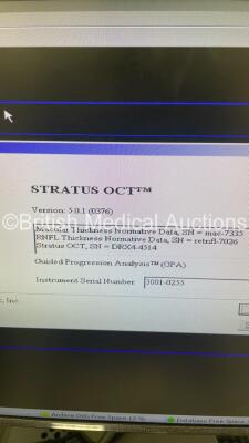 Zeiss Stratus OCT Direct Cross-Sectional Imaging System Version 5.0.1 (0376) with PC, Software and Monitor (Powers Up) *S/N 3001-0255* **Mfd 2008** - 14