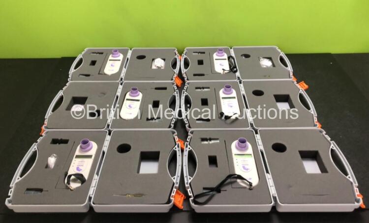 6 x Carefusion Baby Spirometers in Cases (1 x Missing Battery Cover) *SN 113-30881 / 113-30911 / 113-30957 / 113-30878 / 113-30880 / 113-30958*