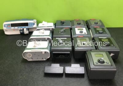 Mixed Lot Including 3 x Respironics DreamStation Humidifiers, 1 x CareFusion Alaris GH Syringe Pump, 3 x Respironics System One Humidifiers, 4 x Philips Respironics REMstar Auto A-Flex CPAP Units with 3 x Power Supplies, 2 x Philips Respironics BiPAP S/T 