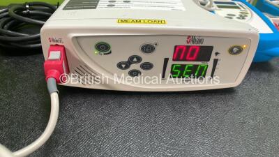 Mixed Lot Including 1 x Masimo Set Rad 8 Signal Extraction Pulse Oximeter with 1 x SpO2 Lead (Powers Up) 3 x Masimo Set Hand Held Signal Extraction Pulse Oximeters with 3 x SpO2 Finger Sensors (All Untested Due to Possible Flat Batteries, 1 x EFER MUCAM M - 2