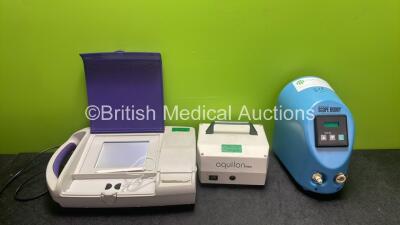 Mixed Lot Including 1 x Aquilon Pro Nebulizer (Powers Up) 1 x Mediwatch REF UD2A1001 Bladder Scanner with 1 x Battery (Powers Up) 1 x Medivators Scope Buddy Endoscope Flushing Aid (Untested Due to Missing Power Supply) *SN 20083891, 00024, SB742967-85*