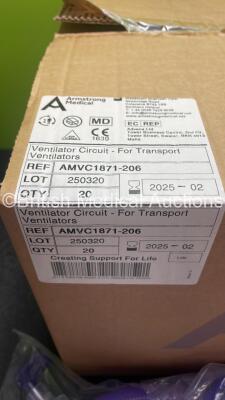 20 x Armstrong Medical REF AMVC1871-206 Ventilator Circuits for Transport Ventilators (All Unused in Box) *Exp 02-2025* - 3