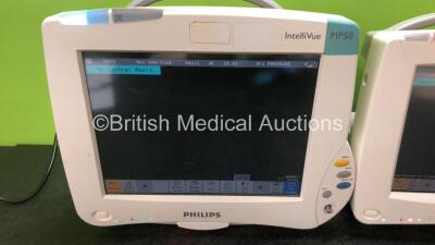 Job Lot Including 1 x Philips IntelliVue MP50 Patient Monitor (Powers Up with Damaged / Missing Dial - See Photos) and 1 x Philips IntelliVue MP30 Patient Monitor (Powers Up with Damaged Casing - See Photos) *SN DE82072217 / DE72850003* - 2