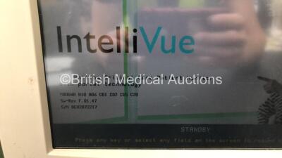 Job Lot Including 1 x Philips IntelliVue MP50 Patient Monitor (Powers Up with Damaged / Missing Dial - See Photos) and 1 x Philips IntelliVue MP30 Patient Monitor (Powers Up with Damaged Casing - See Photos) *SN DE82072217 / DE72850003* - 3