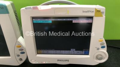 Job Lot Including 1 x Philips IntelliVue MP50 Patient Monitor (Powers Up with Damaged / Missing Dial - See Photos) and 1 x Philips IntelliVue MP30 Patient Monitor (Powers Up with Damaged Casing - See Photos) *SN DE82072217 / DE72850003* - 4