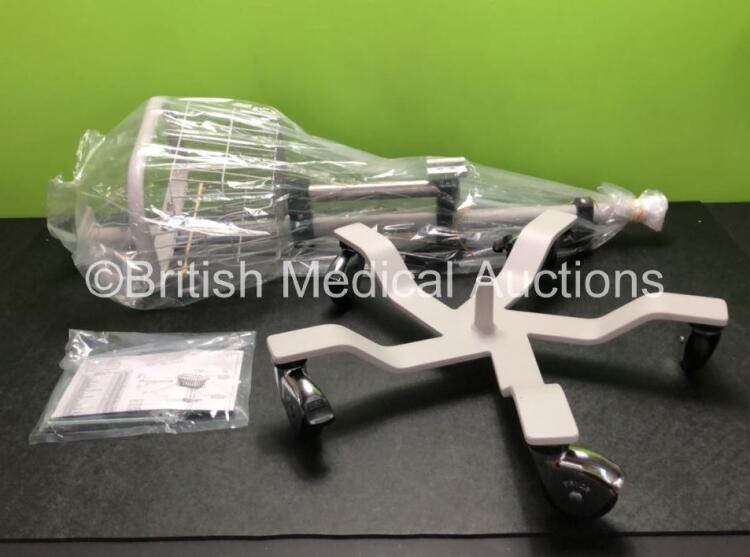 2 x Pryor Products Roll Stands with Patient Circuit Support Arms *1 in Photo, 2 in Total* (Like New in Boxes) *in cage*